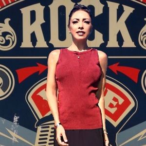 Satin Knit Sleeveless Ribbed Top